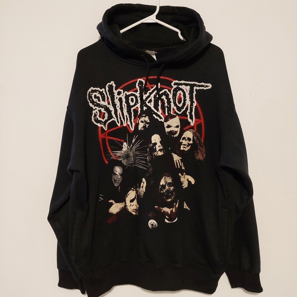Vintage Slipknot Black Graphic Hoodie - Band Logo Pullover - Picture 2 of 8